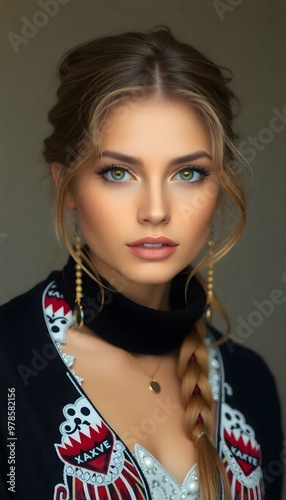 portrait of beautiful Russian young woman photo