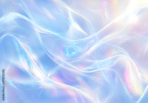 Wallpaper Mural Elegant Flowing Wave Abstract Design in Soft Pastel Gradient with Sparkling Light Effects Torontodigital.ca