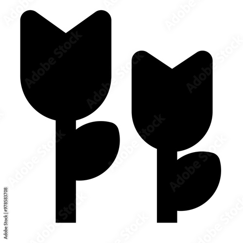 tulips solid icon