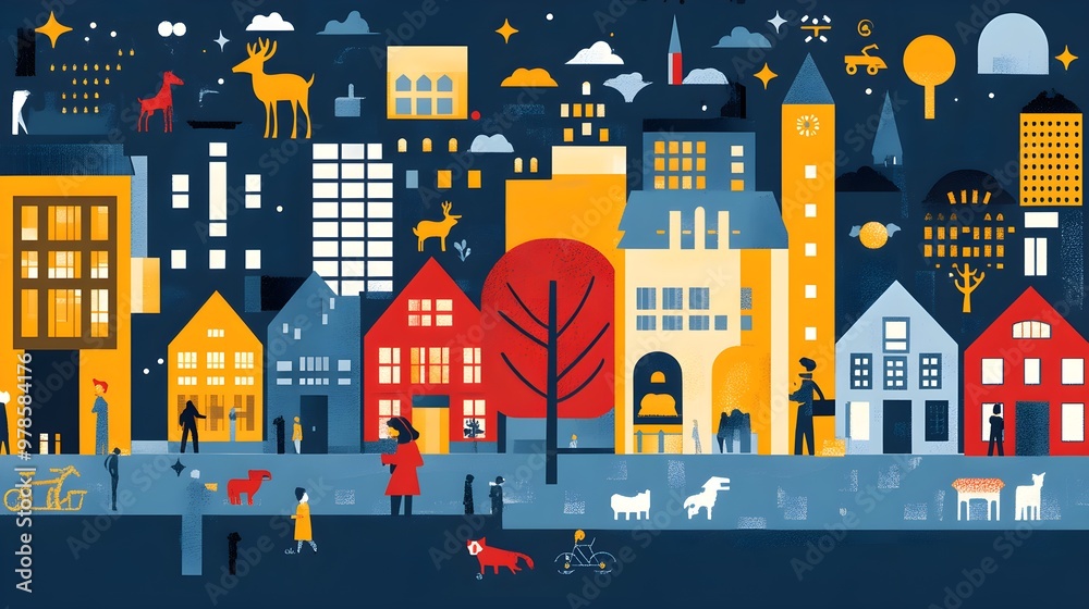 Obraz premium Local Icons Use local icons, whether people, animals, or objects, as the focal point of the design.