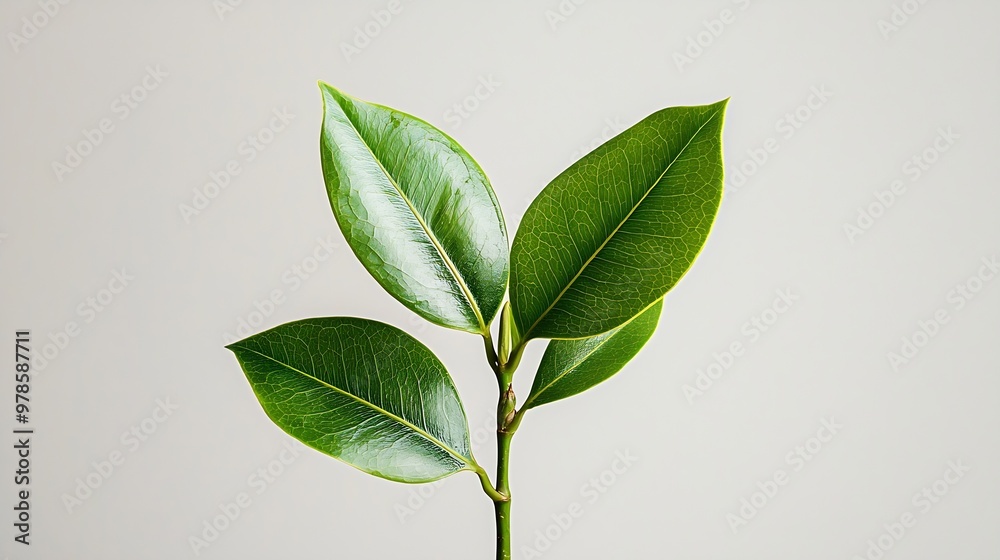 Obraz premium Ficus Leaf Isolated on White Background : Generative AI