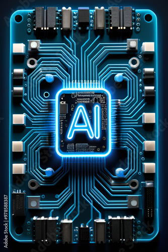 AI powered chip on a circuit board - Artificial Intelligence