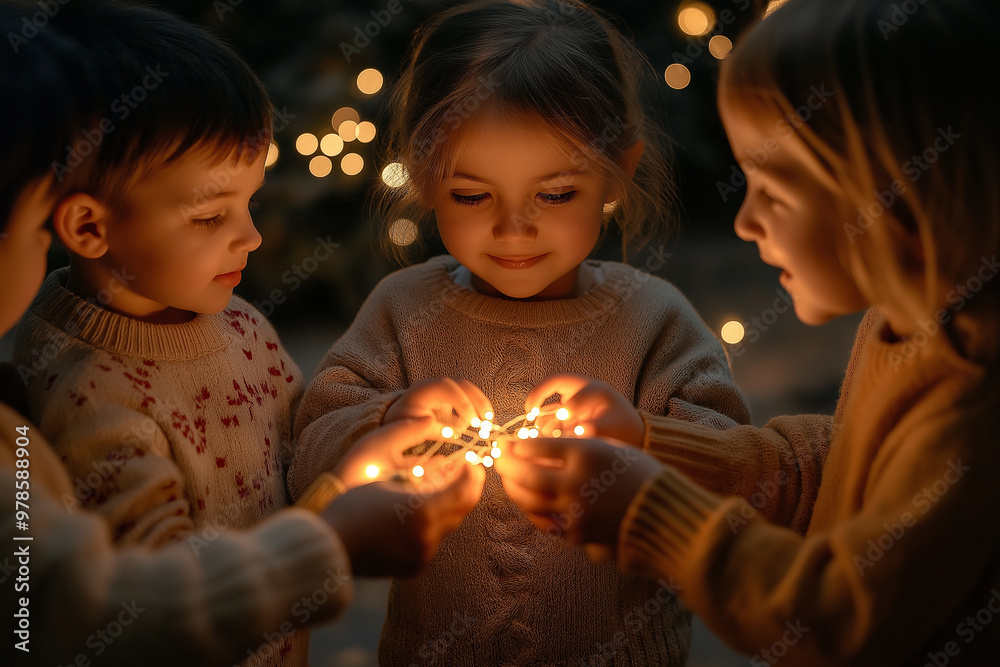 a group of children celebrating Christmas ,for Christmas Day.AI a group of children celebrating Christmas ,for Christmas Day.AI