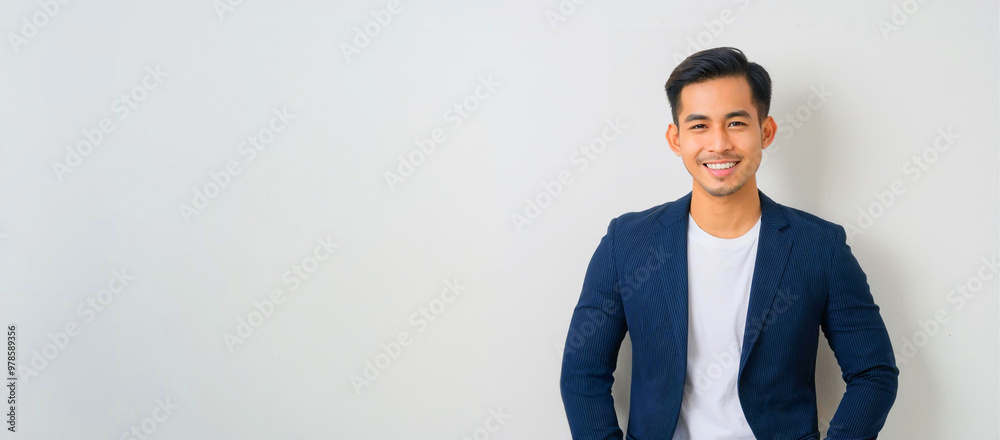 A portrait of a smiling Asian male businessman. A portrait of a smiling Asian male businessman.