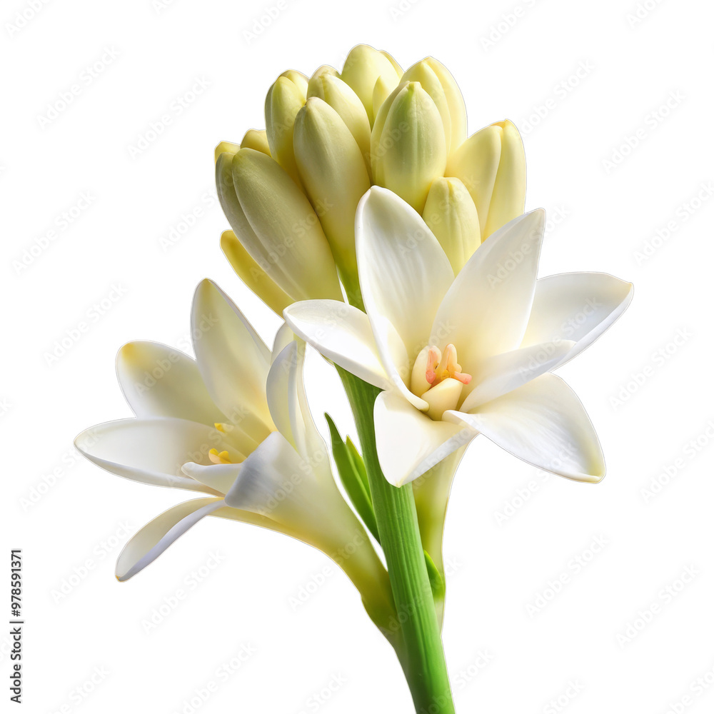 Obraz premium Tuberose Flower Isolated on Transparent Background