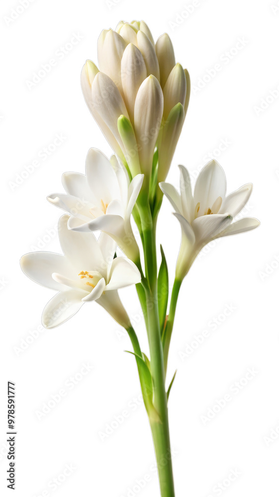 Naklejka premium Tuberose Flower Isolated on Transparent Background