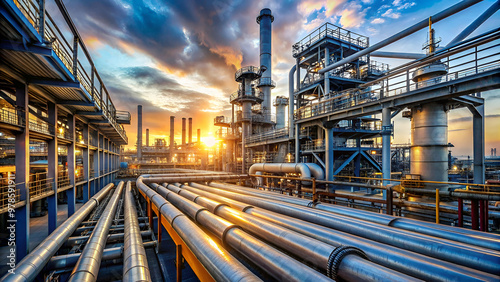 Wallpaper Mural oil plant at sunset - Generative ai  Torontodigital.ca