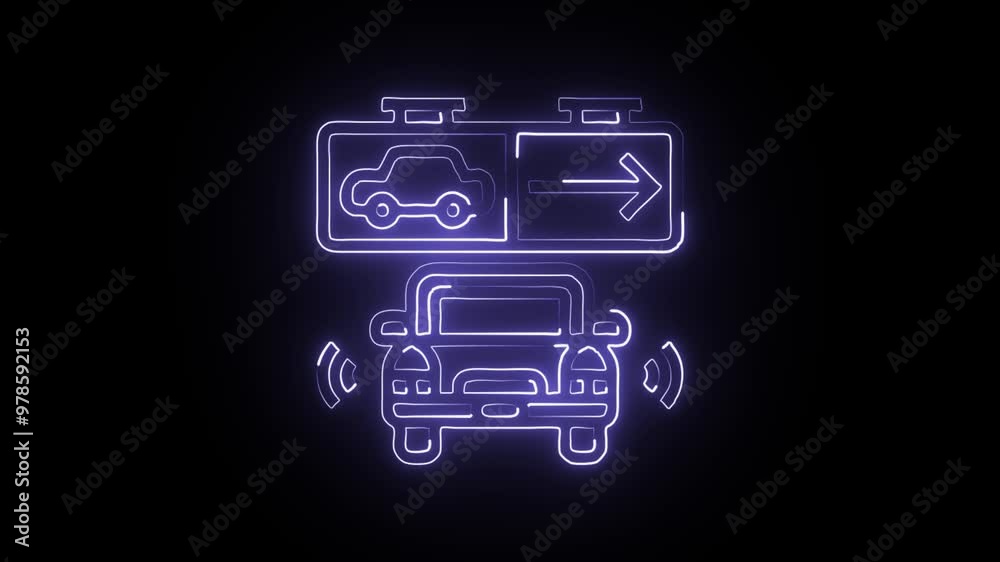 Glowing Neon Smart Icon Isolated on Black Background - HD Motion Graphics Animation Glowing Neon Smart Icon Isolated on Black Background - HD Motion Graphics Animation