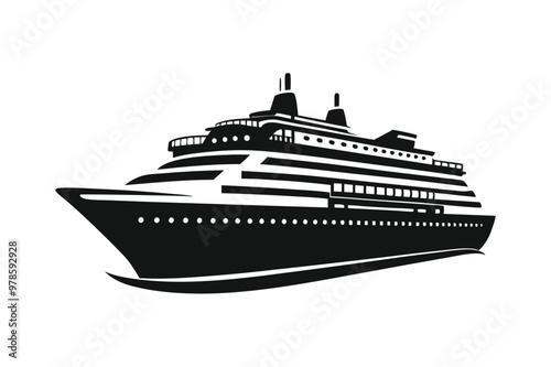 cruise ship icon, cruise ship silhouette vector illustration