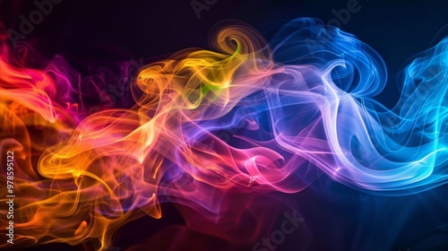 Wallpaper Mural Close-up of swirling colorful smoke against a black background Torontodigital.ca