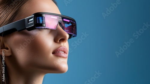 Vision-enhancing Smart Glasses for Clear Near and Far Sight, Copy Space Available