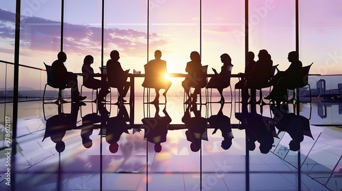 A scene depicting the important processes of negotiation and consultation. People are sitting around a table, engaged in intense discussions. They have serious expressions on their faces as they prese