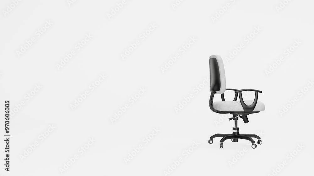 office chair rotate white background 3d render office chair rotate white background 3d render