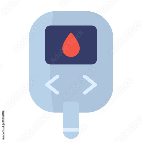 Glucose monitor, glucometer flat icon