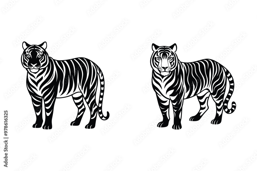 set of Bengal Tiger illustration