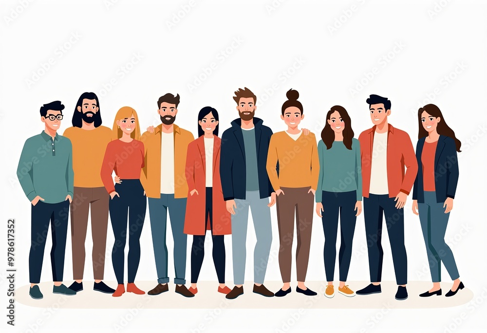 Obraz premium A World Apart: Vibrant Illustrations of Isolated Individuals