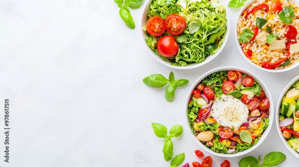 Vibrant Organic Meal Display, a beautifully arranged table featuring an array of healthy dishes, emphasizing fresh ingredients and a warm, inviting atmosphere.