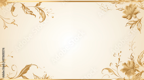 golden floral background with place for your text,