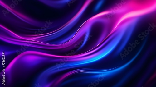 Wallpaper Mural Dreamy swirls in a palette of cool blues and purples, blending seamlessly into each other, Neon highlights, Futuristic, Seamless loop pattern Torontodigital.ca