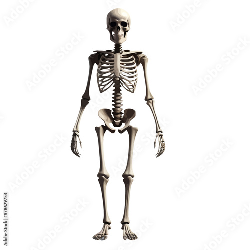 Human skeleton for illustration, PNG