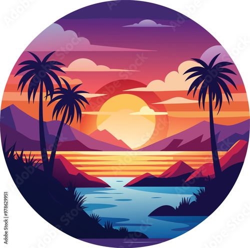 Sunset on a tropical beach