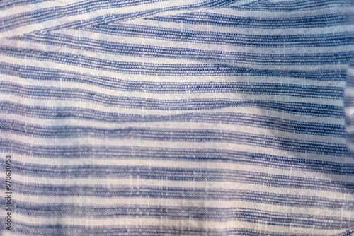 blue and white striped fabric background