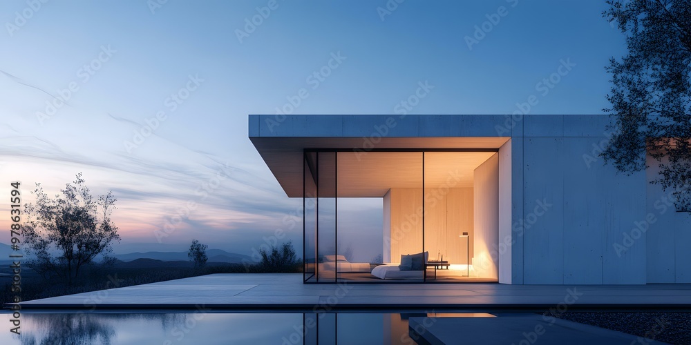 Modern Minimalist House With Pool and Sunset View Modern Minimalist House With Pool and Sunset View