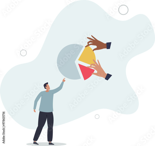 Private equity as personal investment funds and assets ownerships.flat design with people.