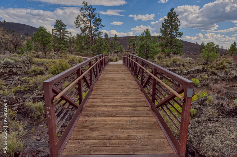 Lava Flow Trail Bridge at Sunset Crater AZ Lava Flow Trail Bridge at Sunset Crater AZ
