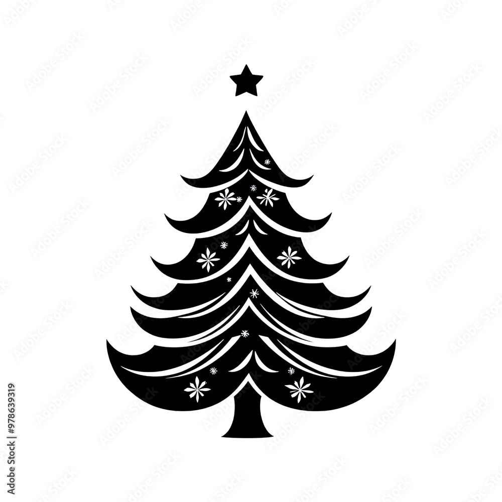 Fototapeta premium Christmas Tree And Decoration isolated on Transparency Background, Generative AI