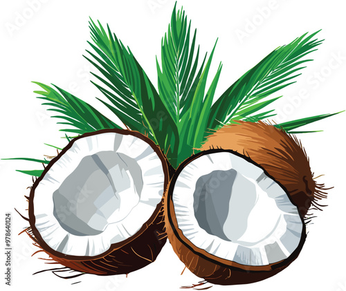 Vector illustration of coconut fruit which has many benefits for the body