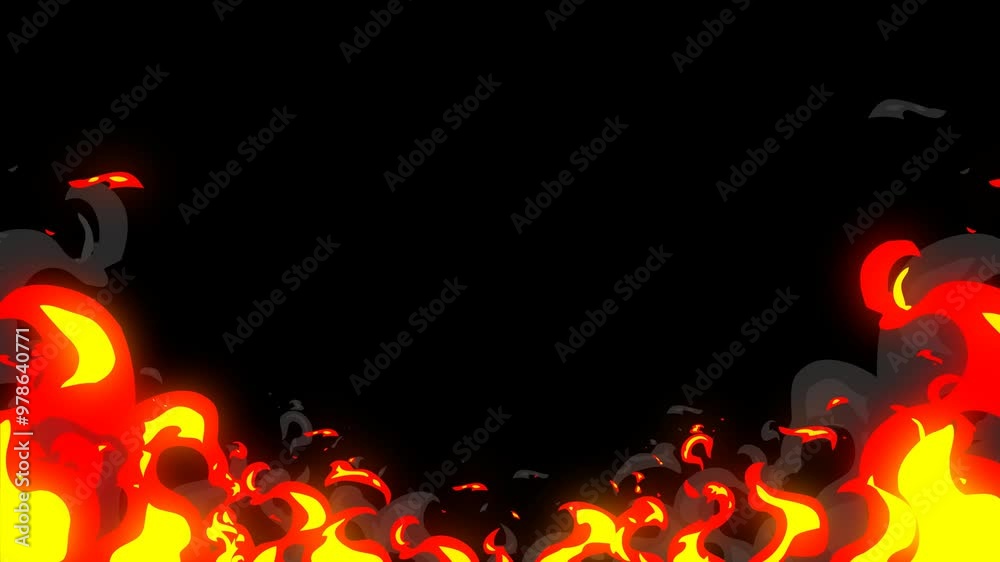 Fire Background and Transition Animation featuring different sized fire elements at the bottom