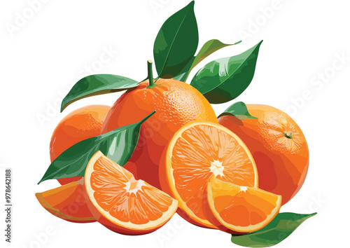 Vector illustration image of fresh orange fruit