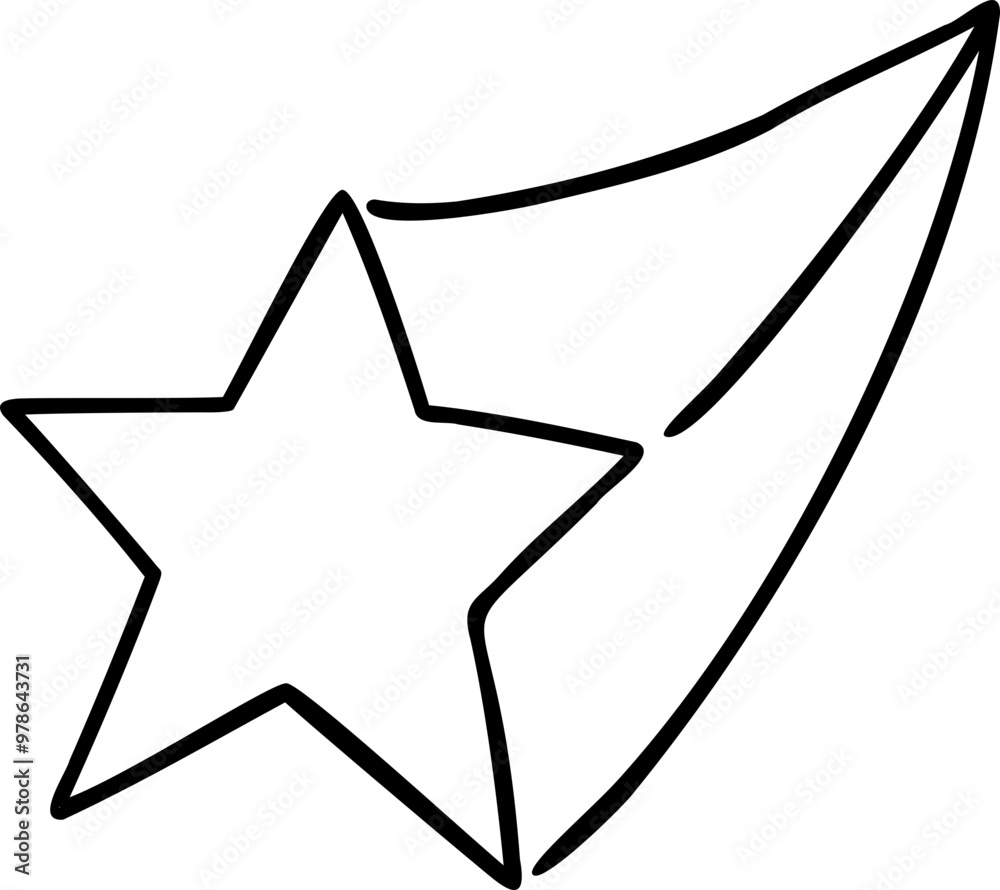 Shooting Star Doodle Illustration