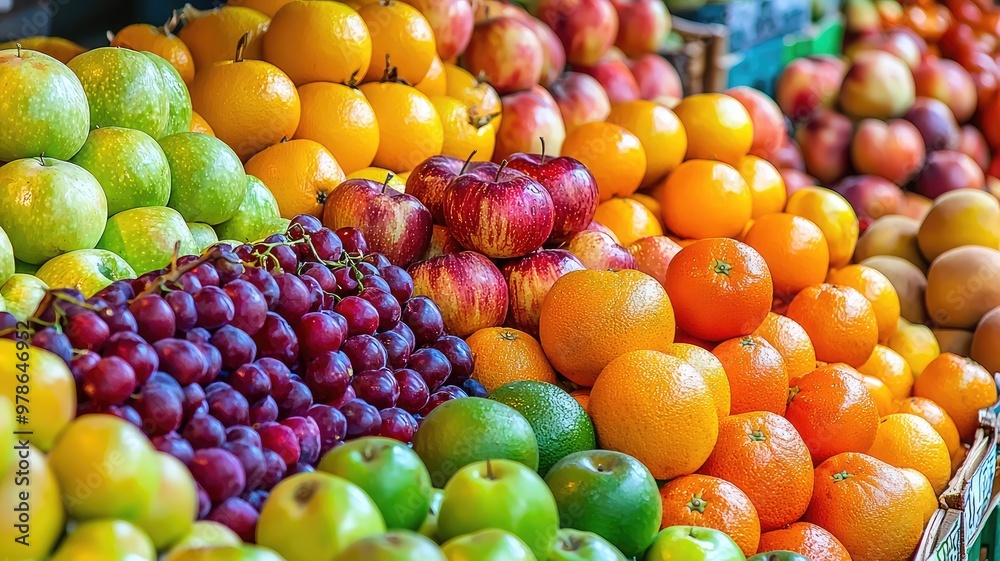 A vibrant display of fresh fruits showcasing a variety of colors and textures, perfect for markets, health blogs, or culinary uses. A vibrant display of fresh fruits showcasing a variety of colors and textures, perfect for markets, health blogs, or culinary uses.