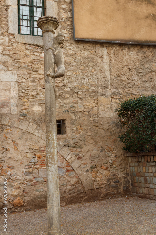 The Lioness of Girona Statue in Girona, Catalonia, Spain