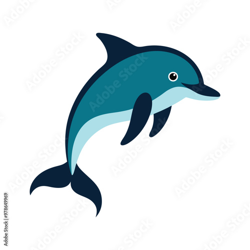 Coloering dolphin isolated on white background