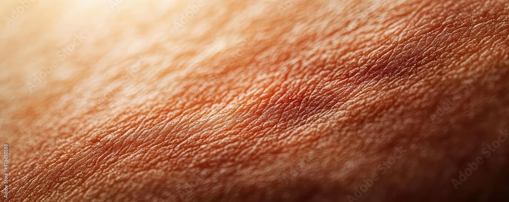 Fototapeta premium Close-up view of human skin texture showcasing fine lines and natural patterns for medical or beauty applications.