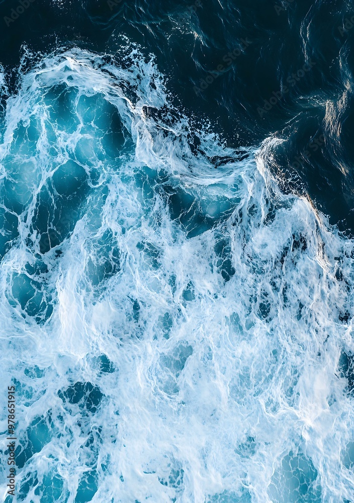 Fototapeta premium Aerial View of Ocean Waves