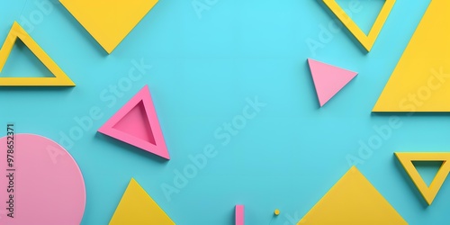 Free Download Abstract Minimalist Geometric Shapes Background with Pink and Yellow Colors - GFXLoad