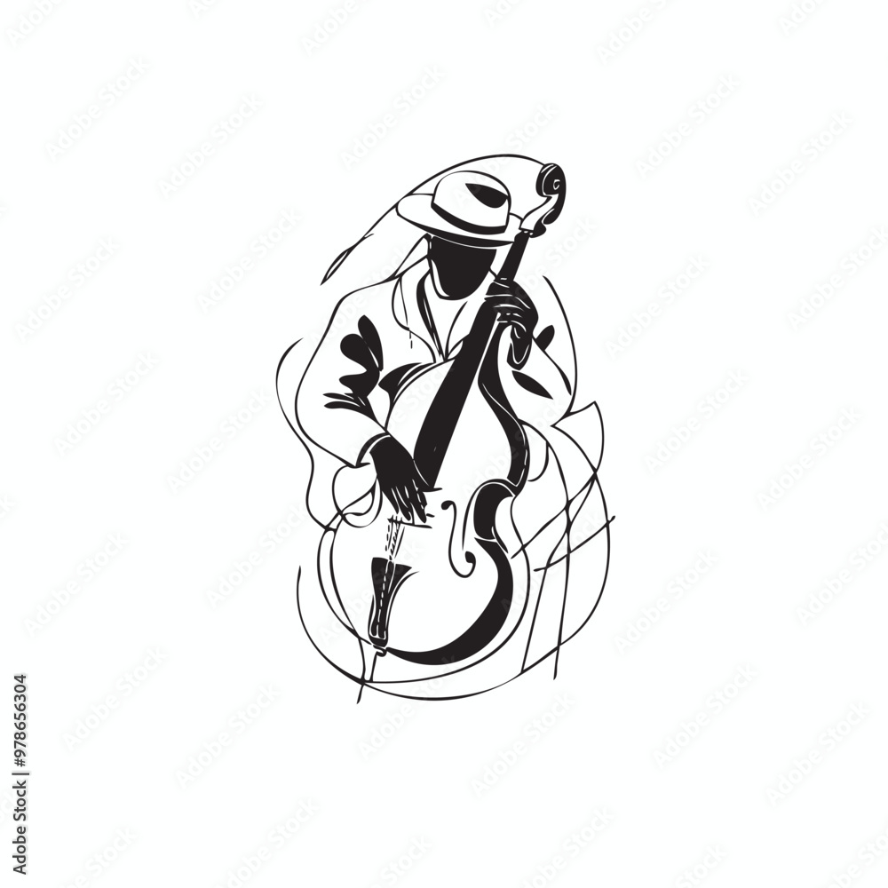 Obraz premium abstract line drawing of Jazz music festival vector