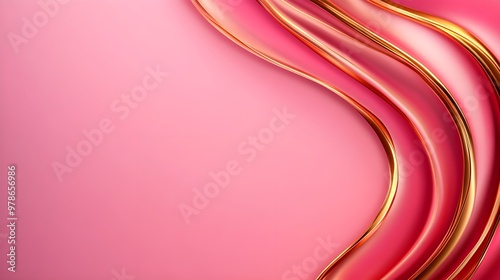 Elegant swirling lines in rose gold on a soft blush pink background, seamless pattern, minimalist design, vector illustration, luxurious and modern feel.