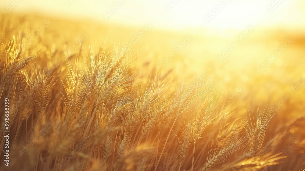 Golden wheat field illuminated by sunlight, capturing the essence of nature's beauty and the harvest season. Golden wheat field illuminated by sunlight, capturing the essence of nature's beauty and the harvest season.