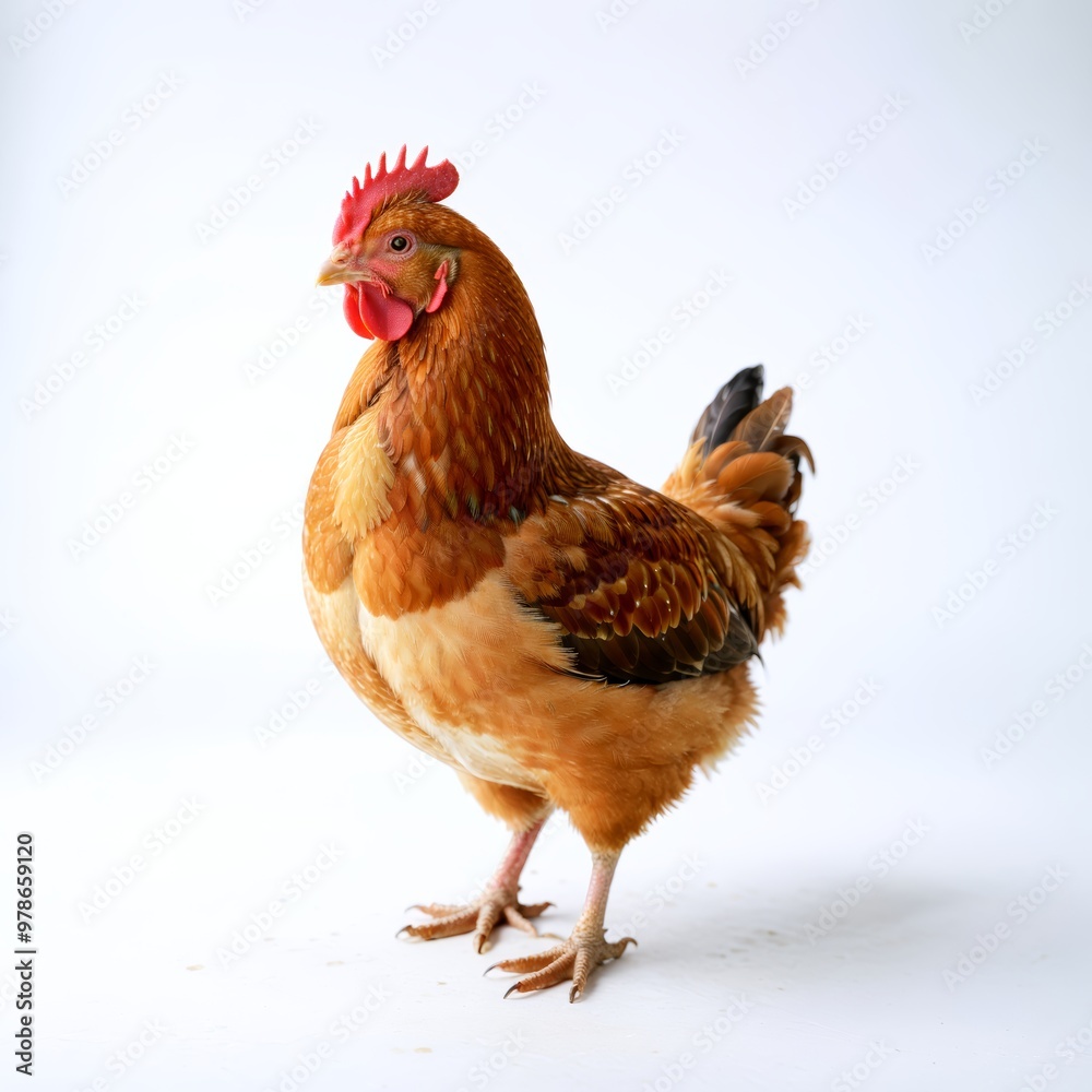 Fototapeta premium A Village chicken on a white background