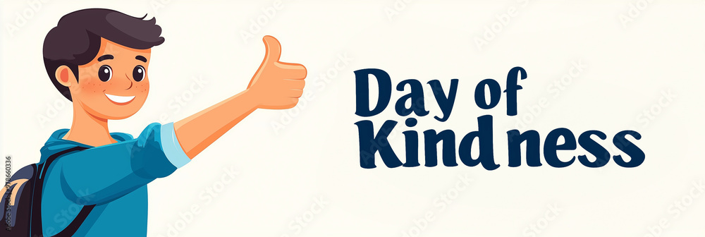 A flat illustration of a Day of Kindness banner, with space for text, ideal for promoting acts of kindness and goodwill A flat illustration of a Day of Kindness banner, with space for text, ideal for promoting acts of kindness and goodwill
