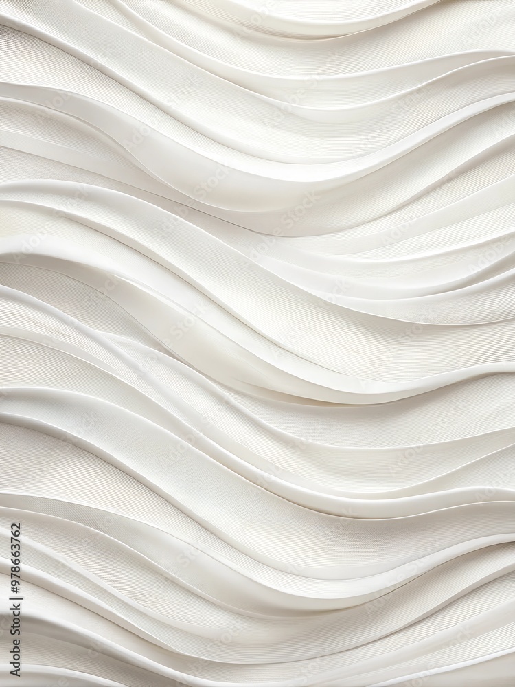 Obraz premium Close up of white satin fabric texture background. Abstract wavy pattern.