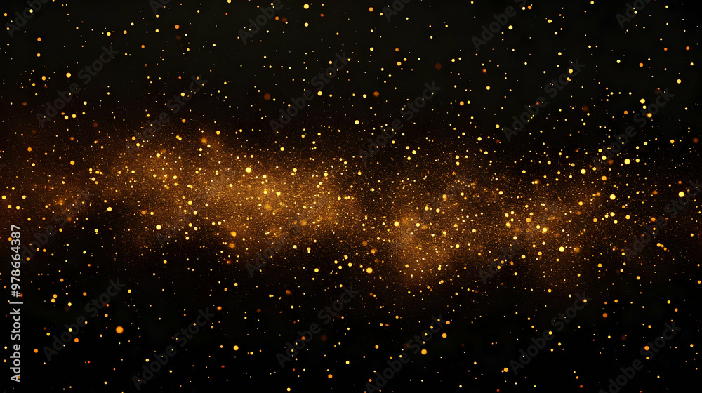 Abstract Golden Glitter Background with a Black Canvas and Sparkling Effect Abstract Golden Glitter Background with a Black Canvas and Sparkling Effect