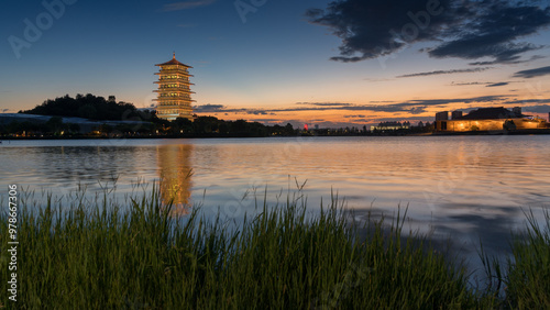 Chang'an Tower at the Xi'an International Horticultural Expo in China