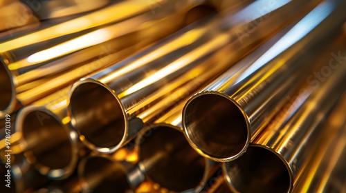 Background of stainless steel pipes representing the metallurgical industry concept