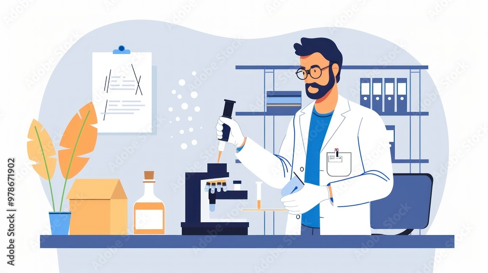 Scientist working in a laboratory. Scientist working in a laboratory.